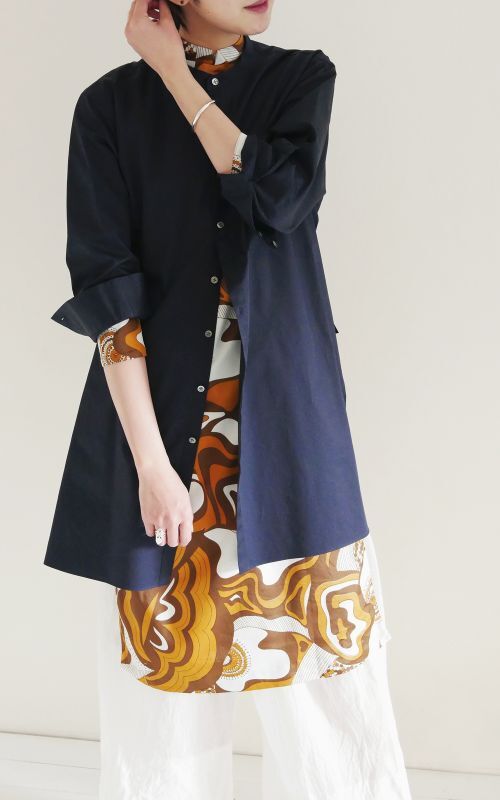 70's Pucci-Style Pattern China Long Blouse