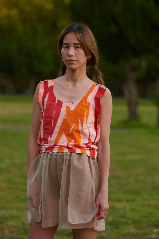 mix dye tank / pink × orange mix