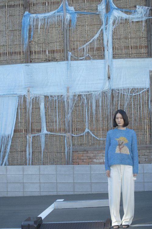 Summer Van Gogh Long Sleeve Top (Blue)