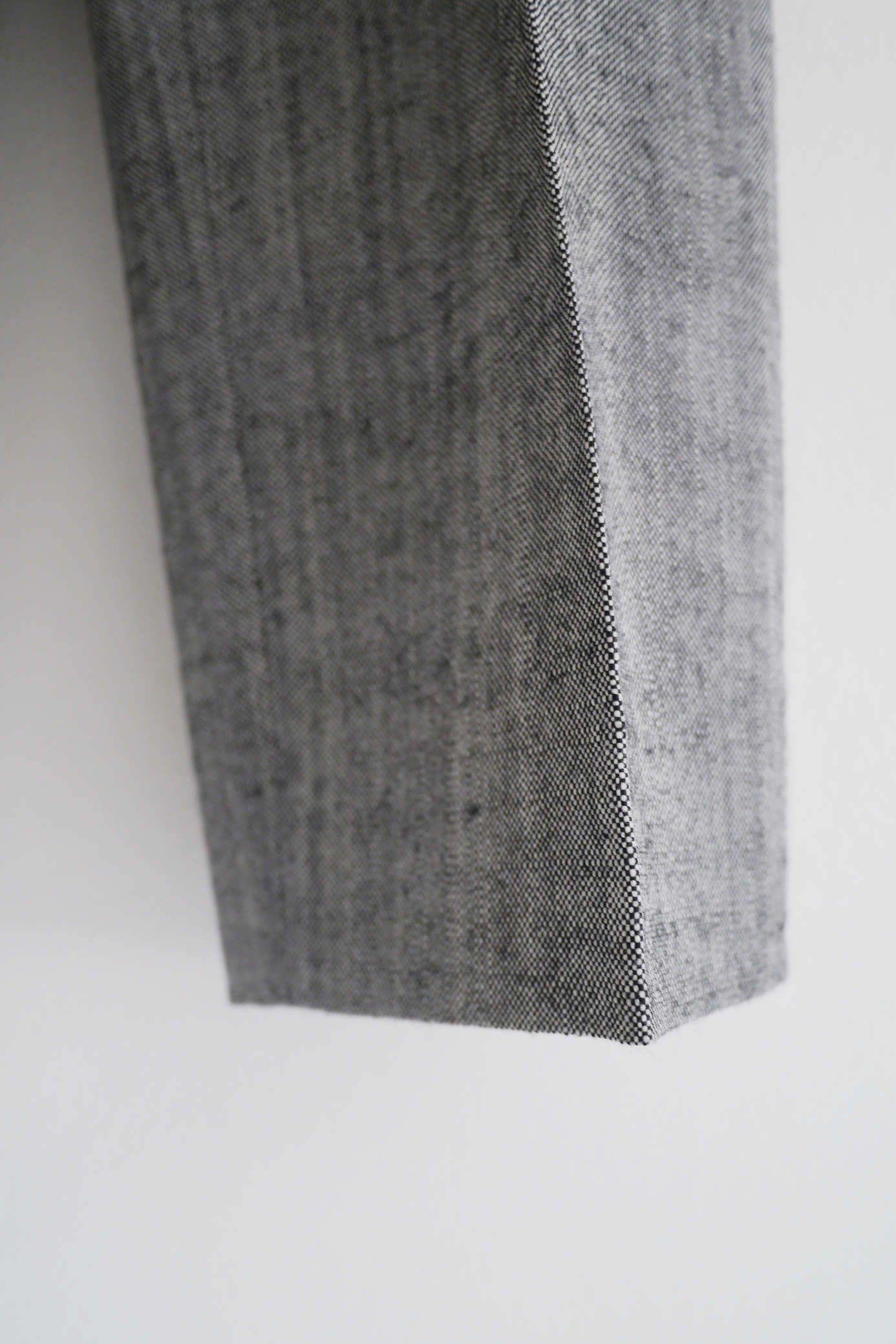 wool oxford out pocket pants / white × black