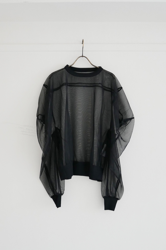 【restocked】sheer knit transform tee (black)
