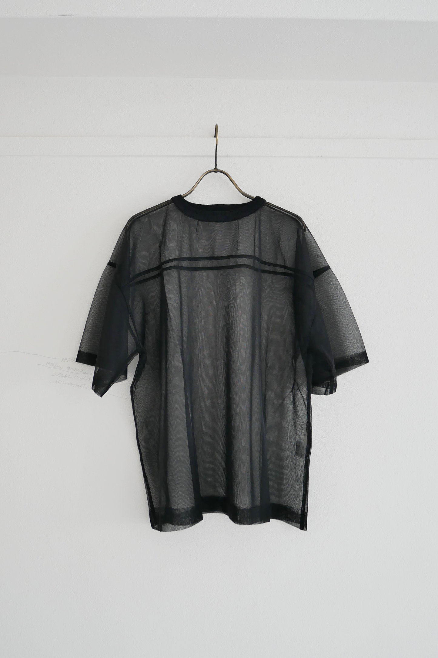 sheer knit tee / black