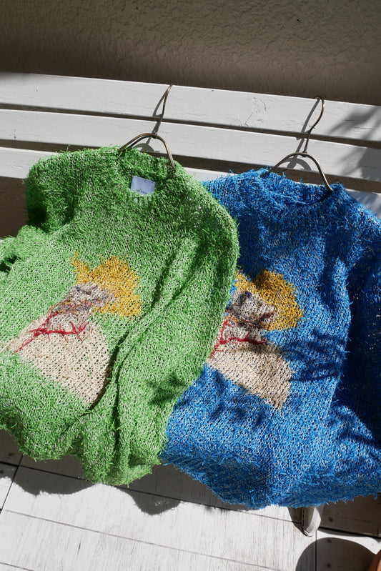 Summer Van Gogh Long Sleeve Top (Blue)