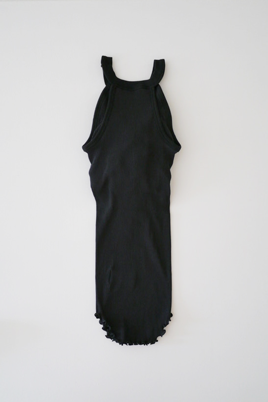 Twist Cotton Bra Tank / charcoal
