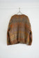 pyramid grid pettern on cable knit cardigan (brown)