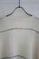 V-Neck Line Border Sweater (Natural)