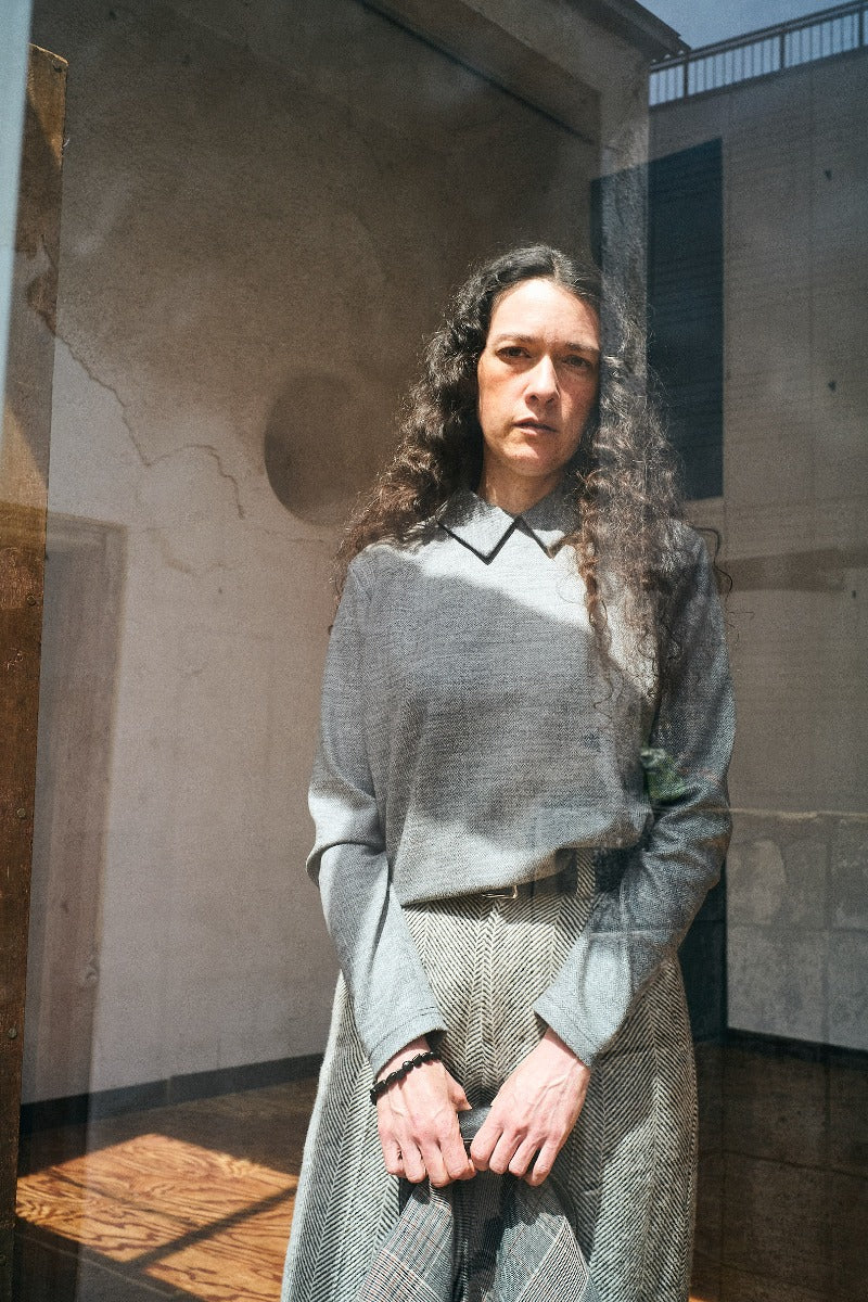 herringbone Collared Pullover
