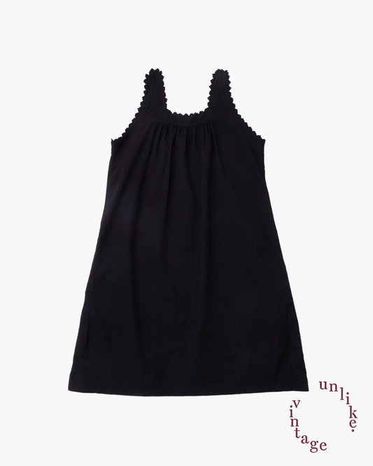 French Antique Cotton Dress #5 / Black Dyed