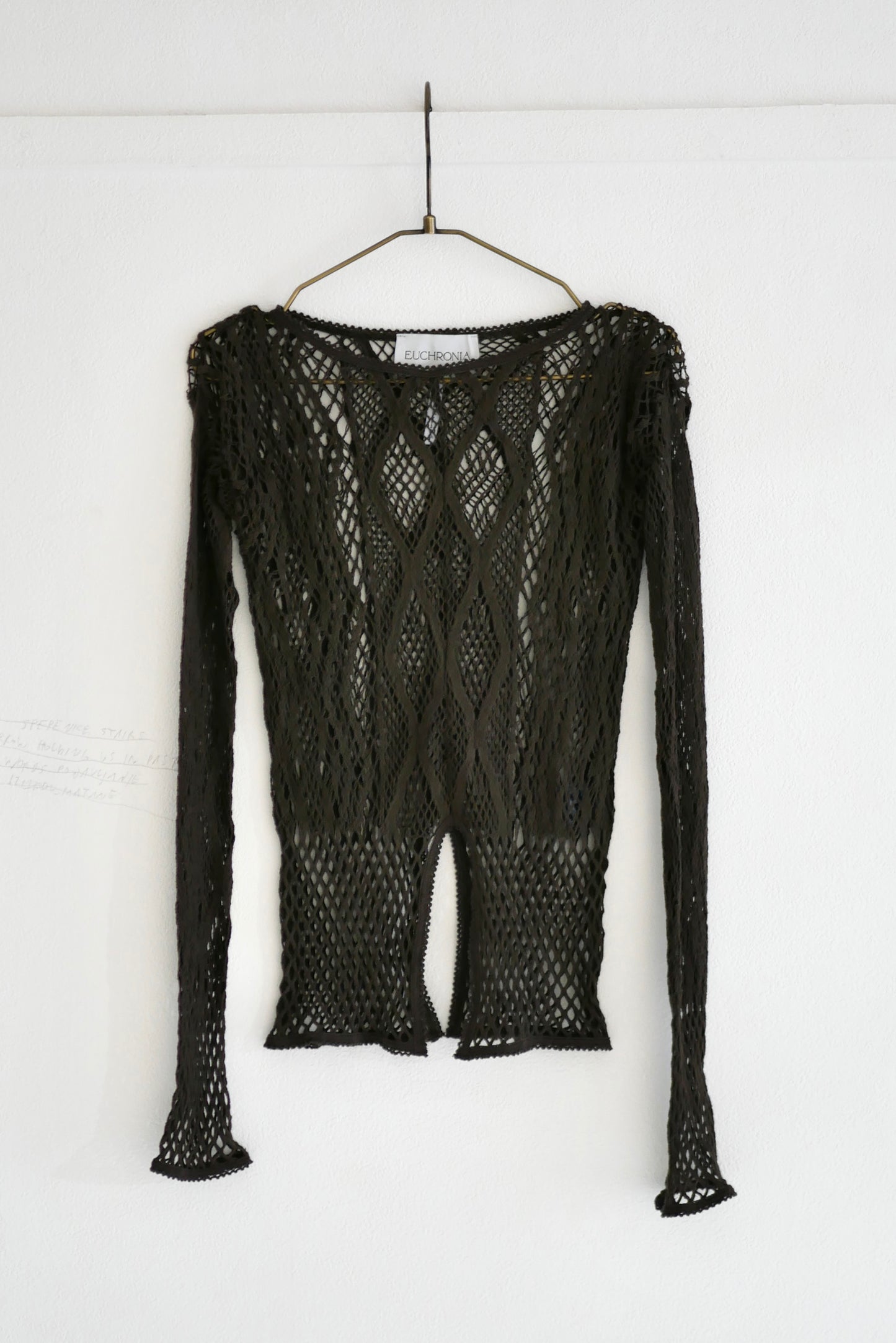 stretch lace long sleeve tee(khaki)