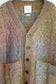 pyramid grid pettern on cable knit cardigan (brown)
