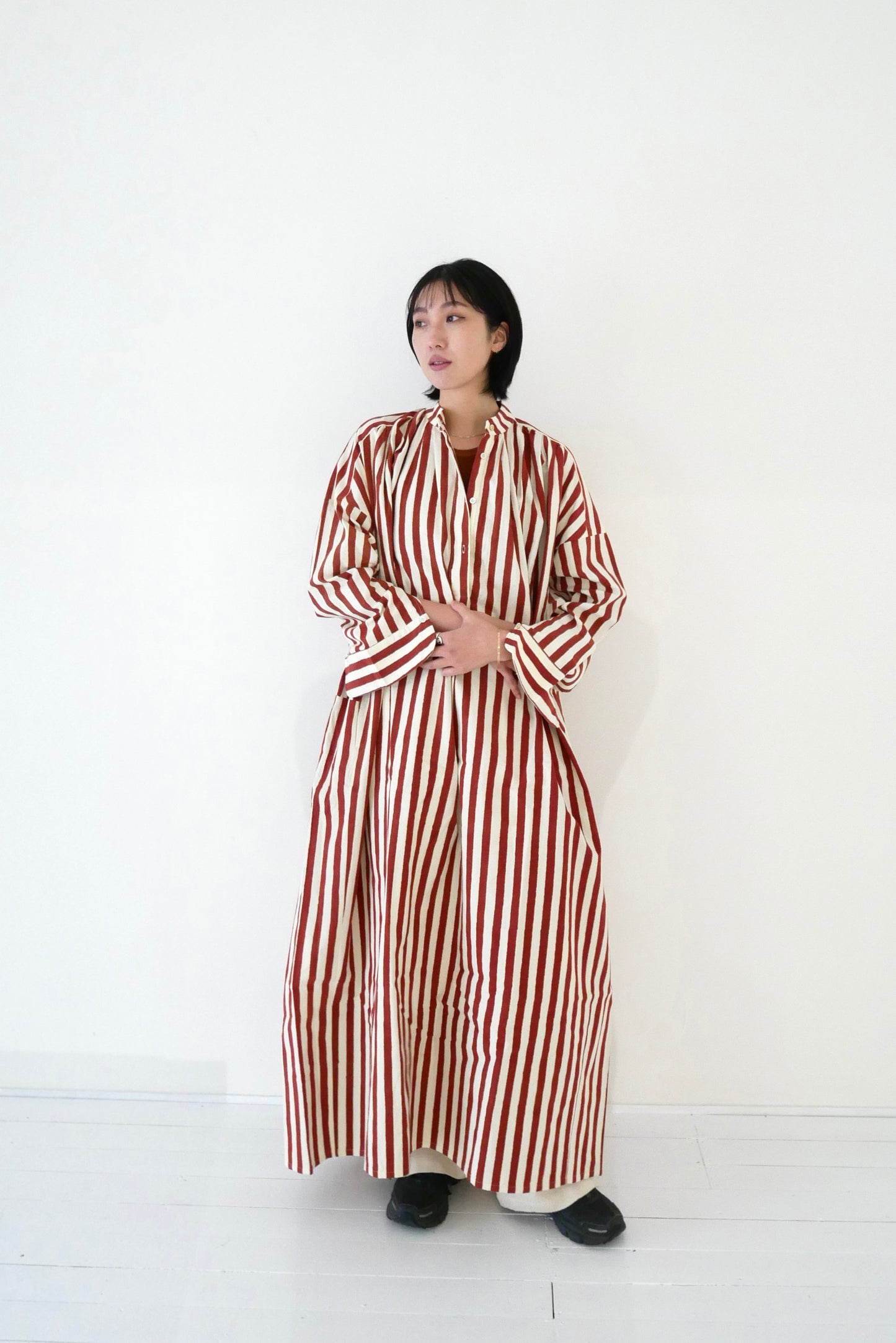 Stripe Block print shirts dress
