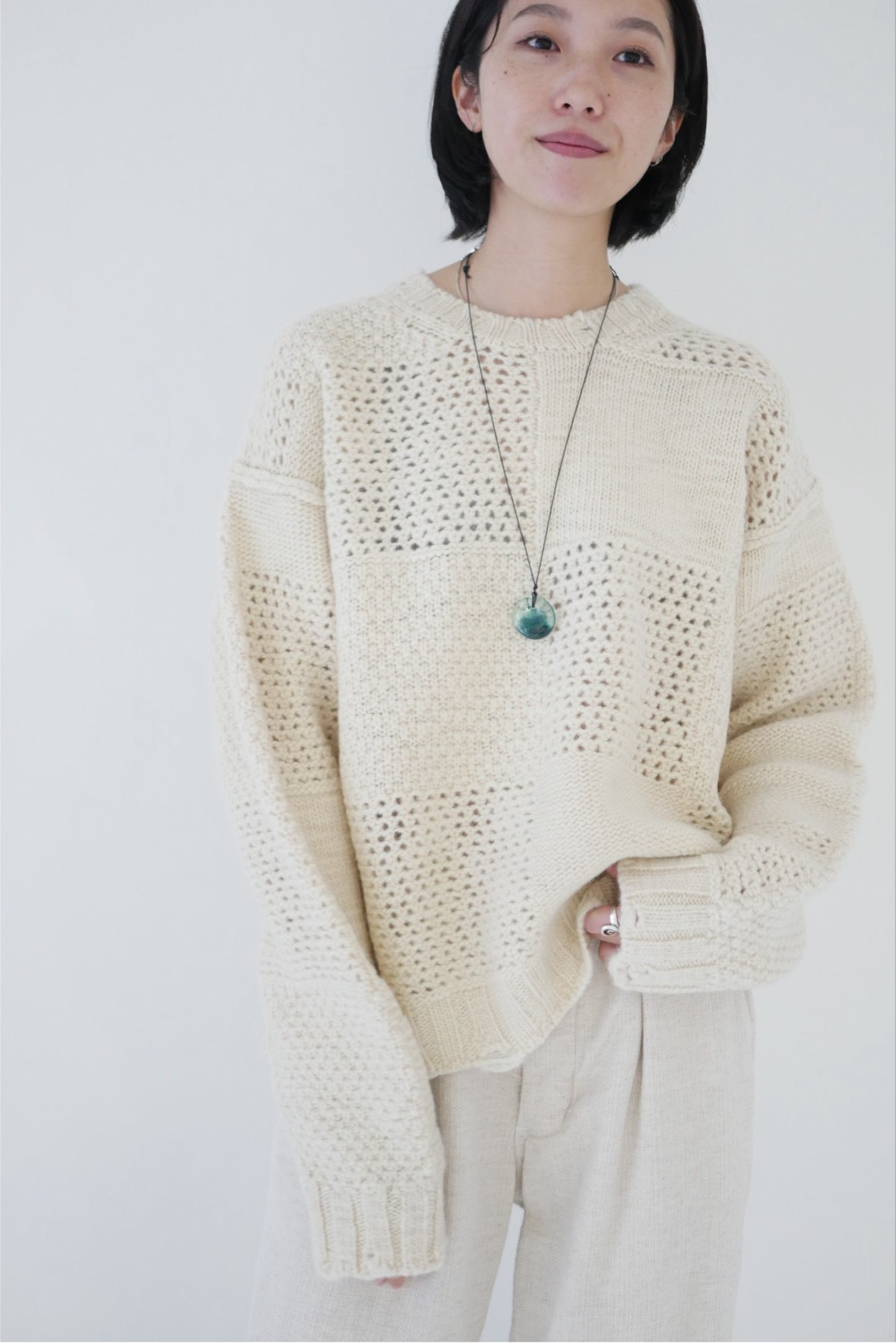 PATCHWORK SWEATER / Natural