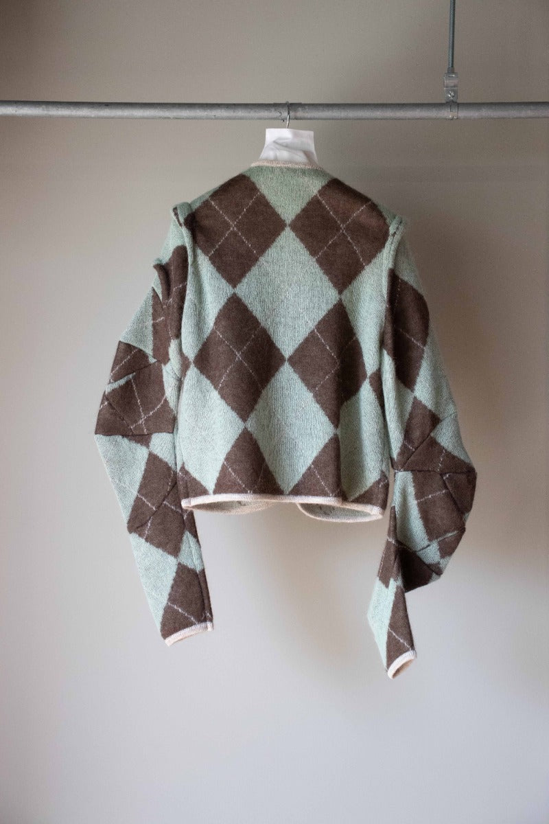 lumpy argyle cardigan