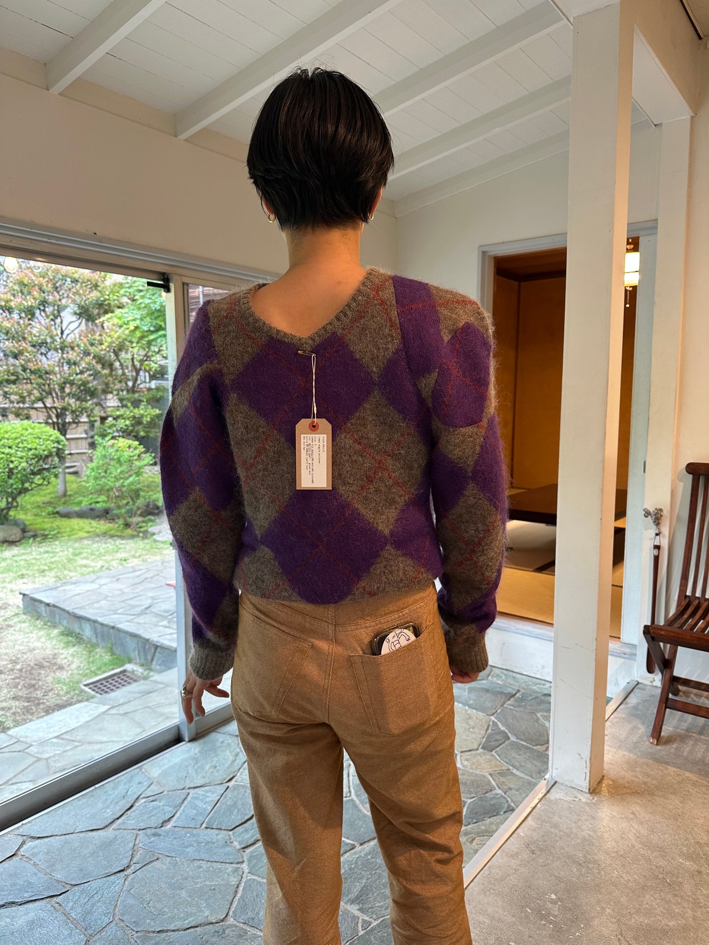 lumpy argyle pullover