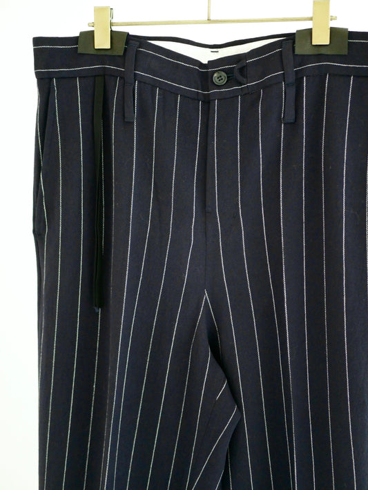 stripe wide pants (navy x white)