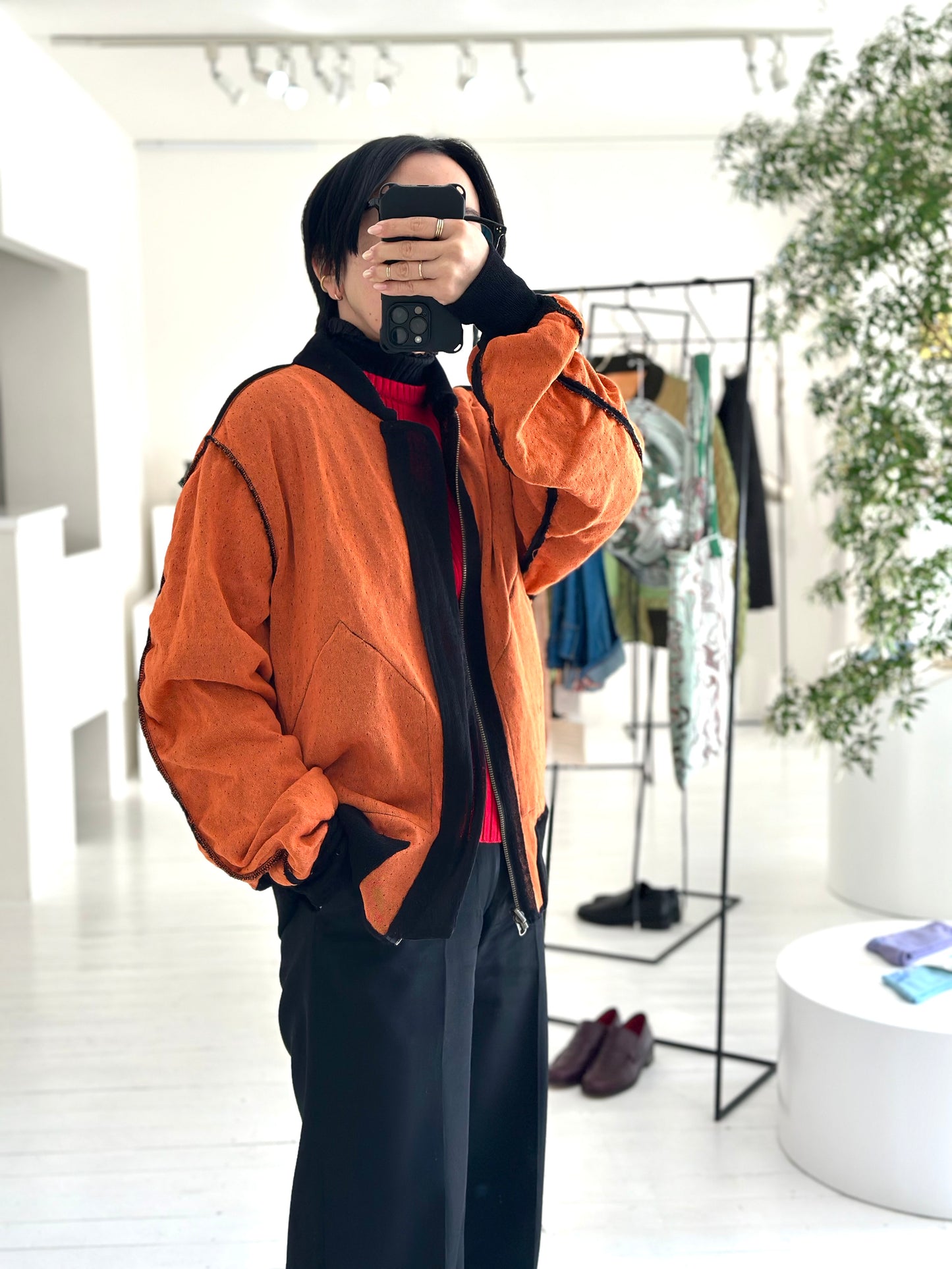 See-through Flight Jacket / Black