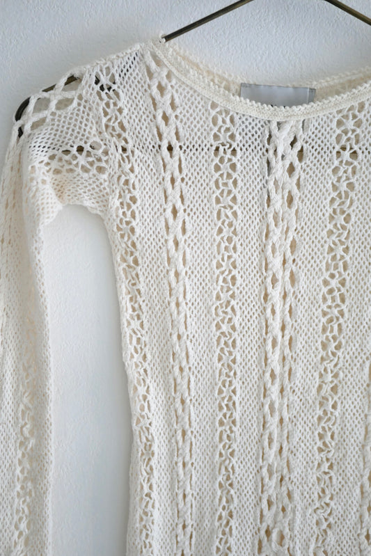 Stretch lace long sleeve (Ivory)