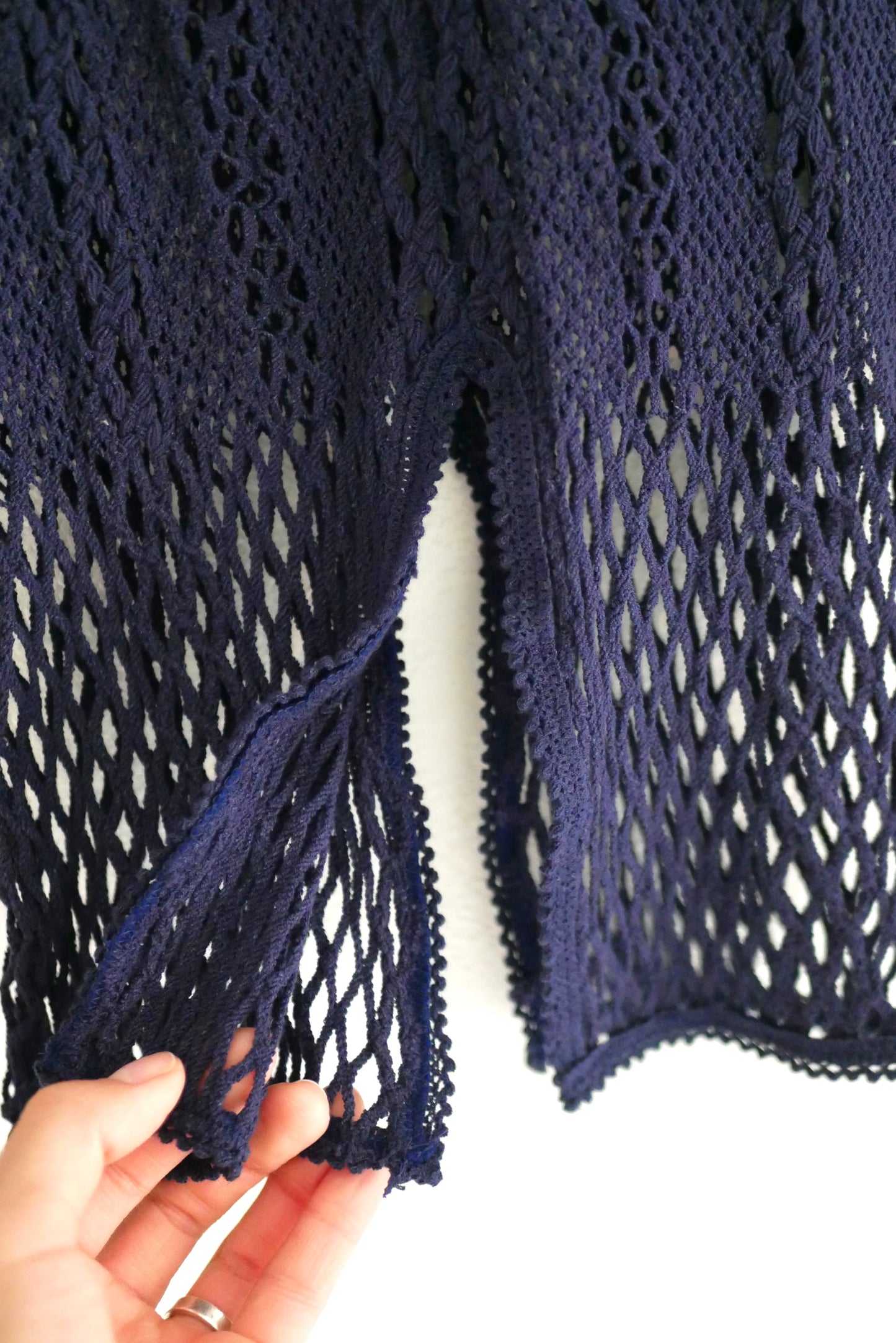 Stretch lace long sleeve (navy)