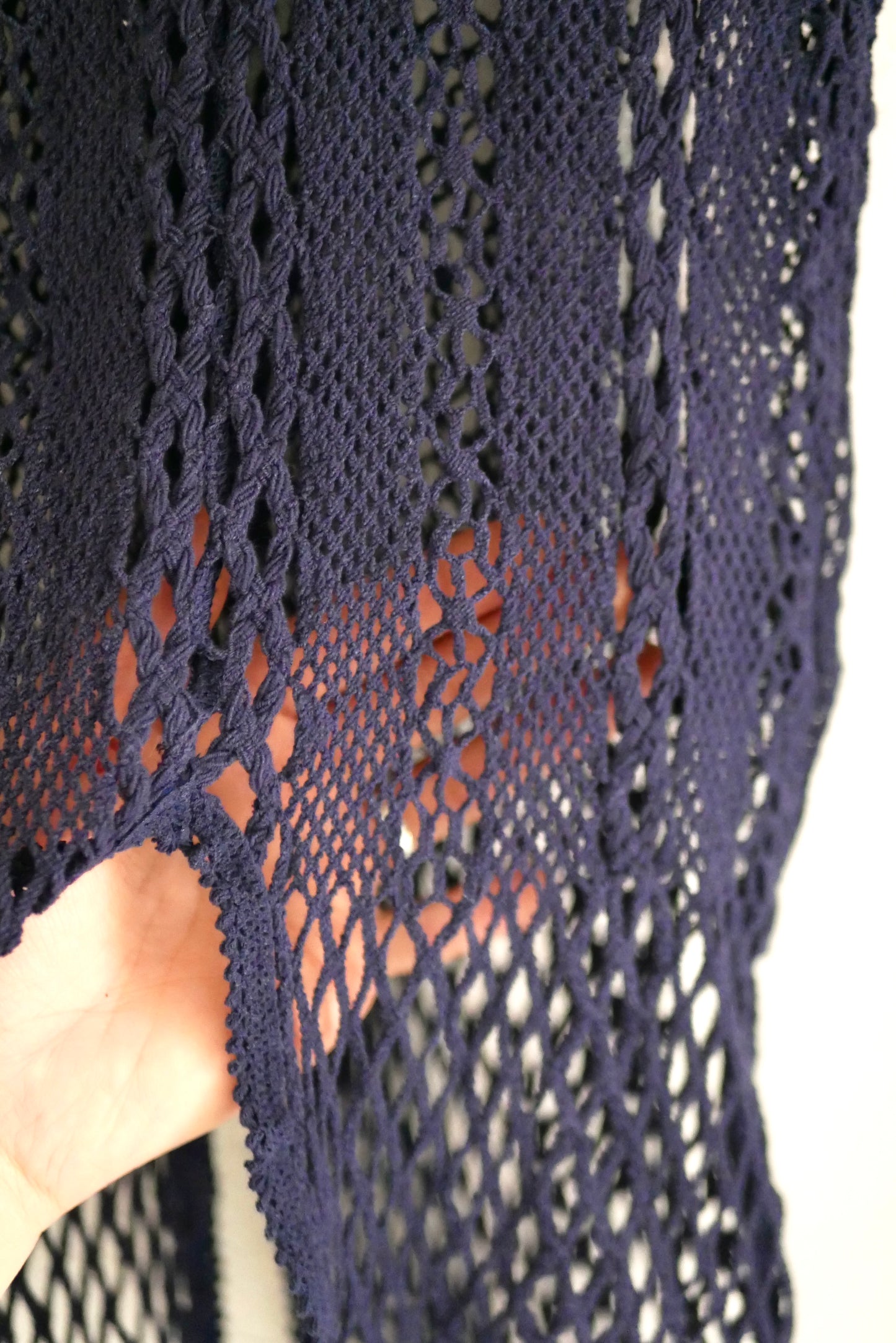 Stretch lace long sleeve (navy)