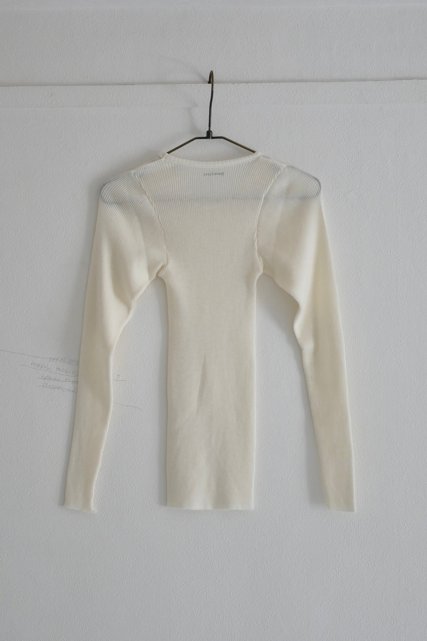 wool tereko long tee(white)
