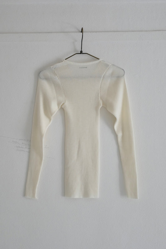 wool tereko long tee(white)