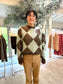 lumpy sleeve argyle pullover