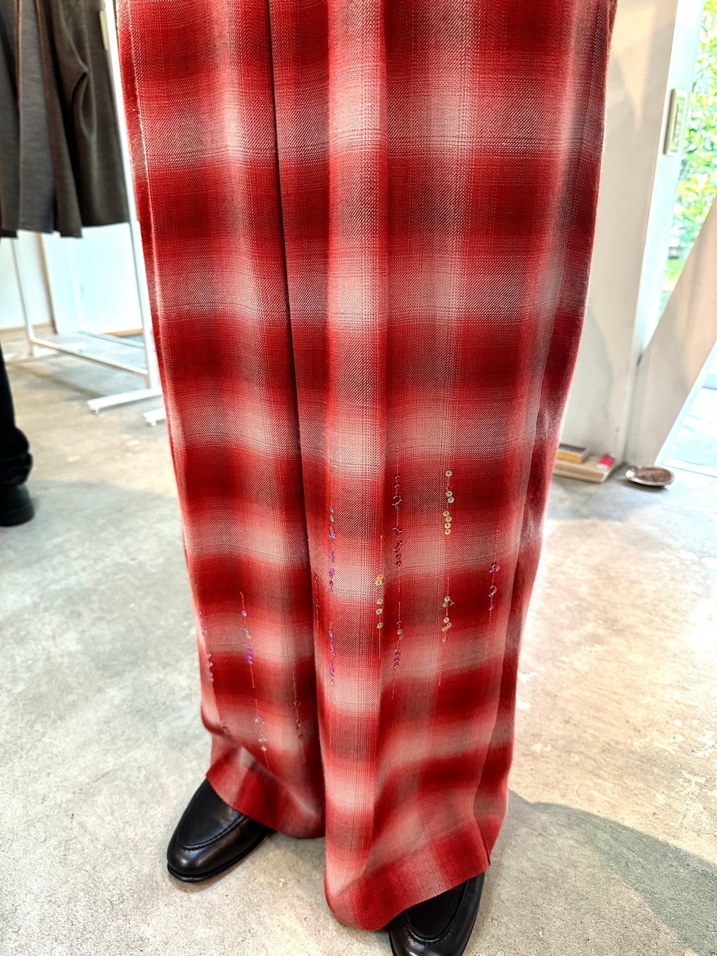 ombre check easy pants