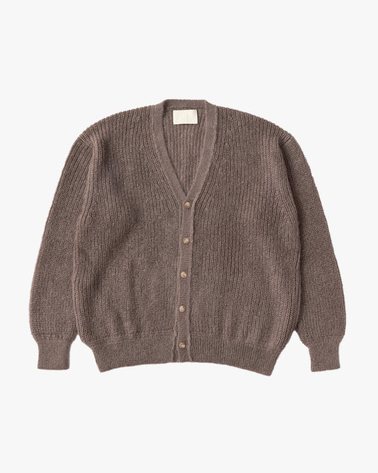 Kid Mohair Cardigan / Gray Beige