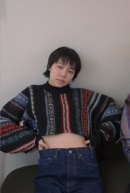 Jumper-ish Scarf - Jamieson’ s × Kota Gushiken (Gray/Red)