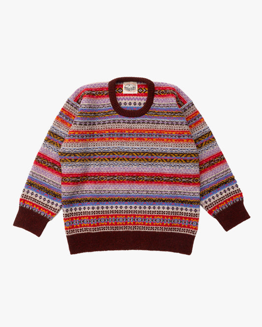 Jamieson’s x Kota Gushiken Reverse Stitch Fair Isle Sweater / Brown
