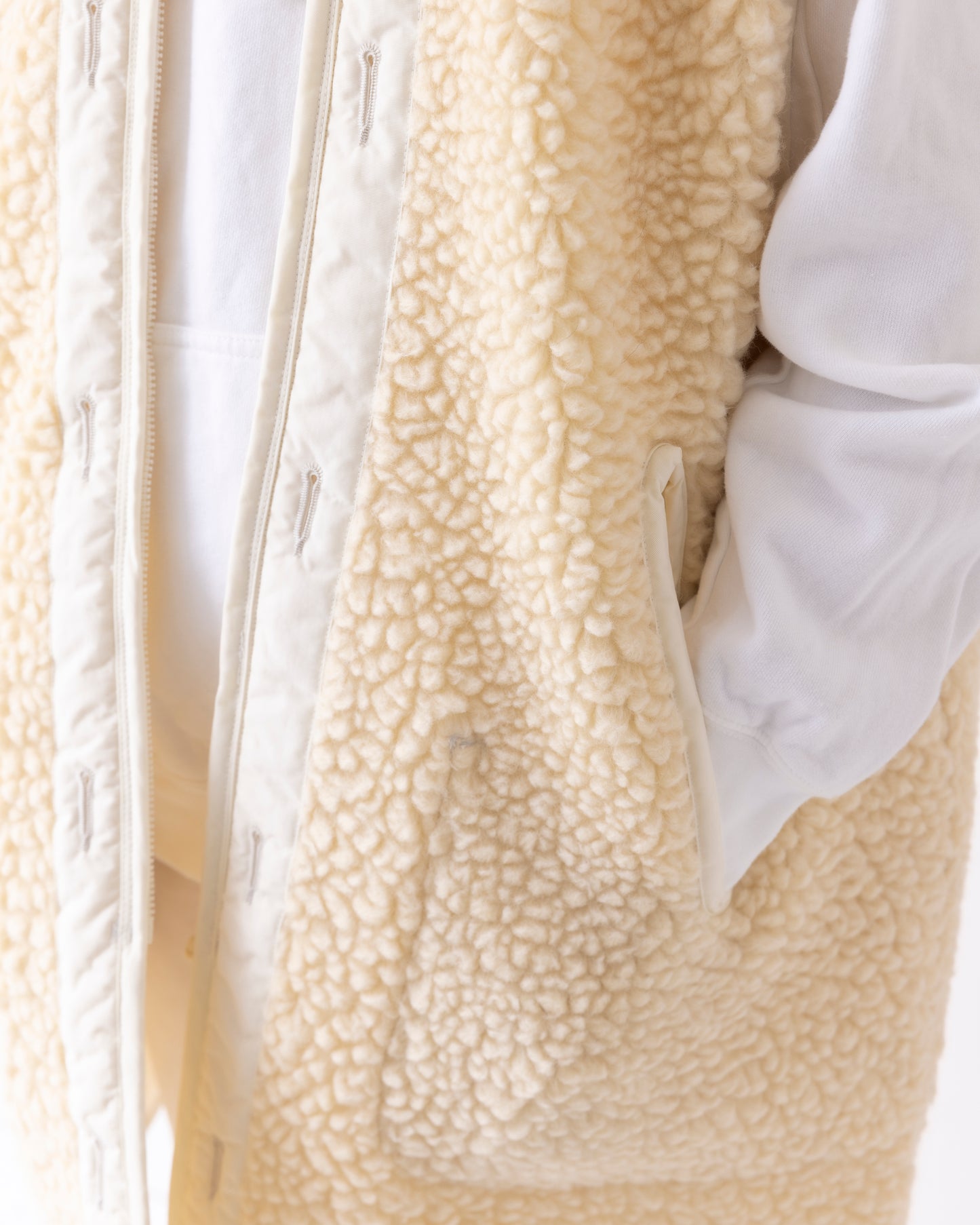 Boa Fleece Liner Vest / Natural　