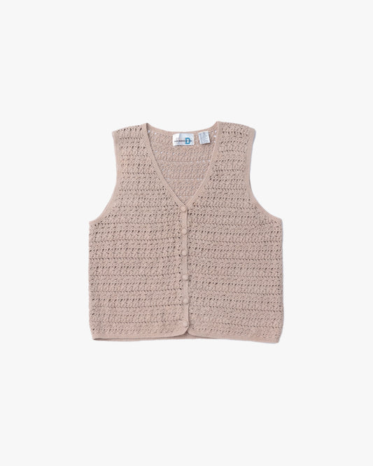 Crochet Knit Vest (Beige)