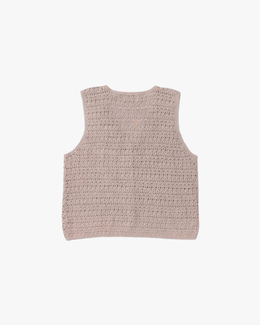 Crochet Knit Vest (Beige)