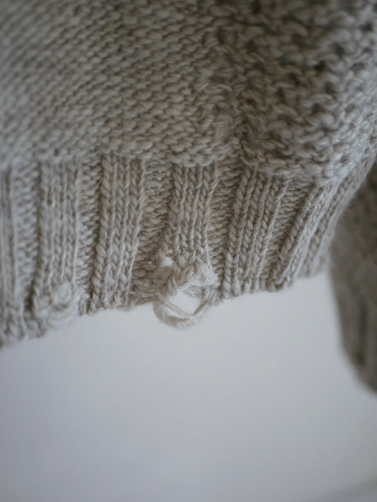 PATCHWORK SWEATER / Gray Beige