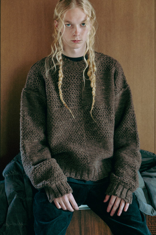 PATCHWORK SWEATER / Brown