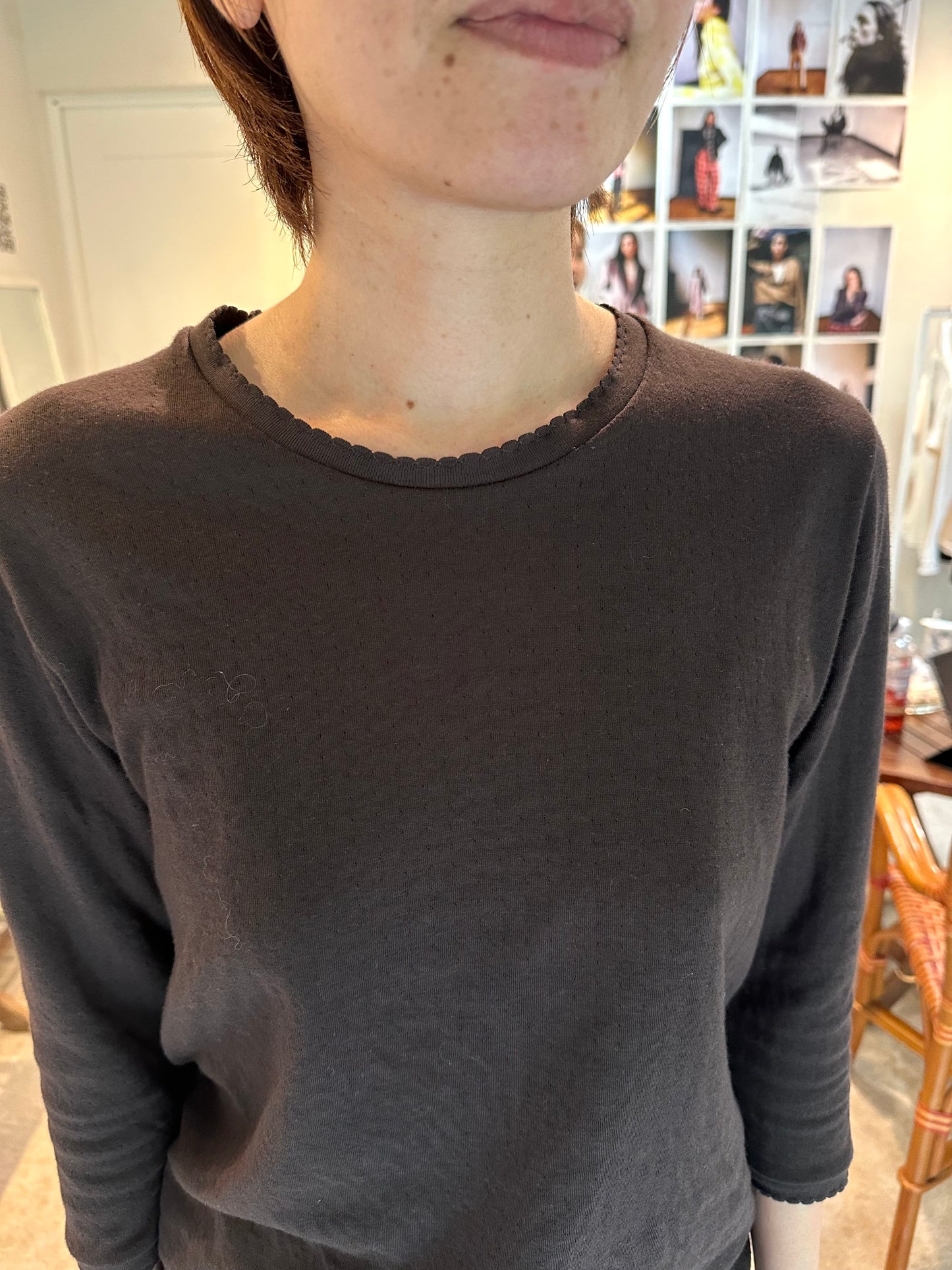 Shell-Edge Double-Layer long Tee