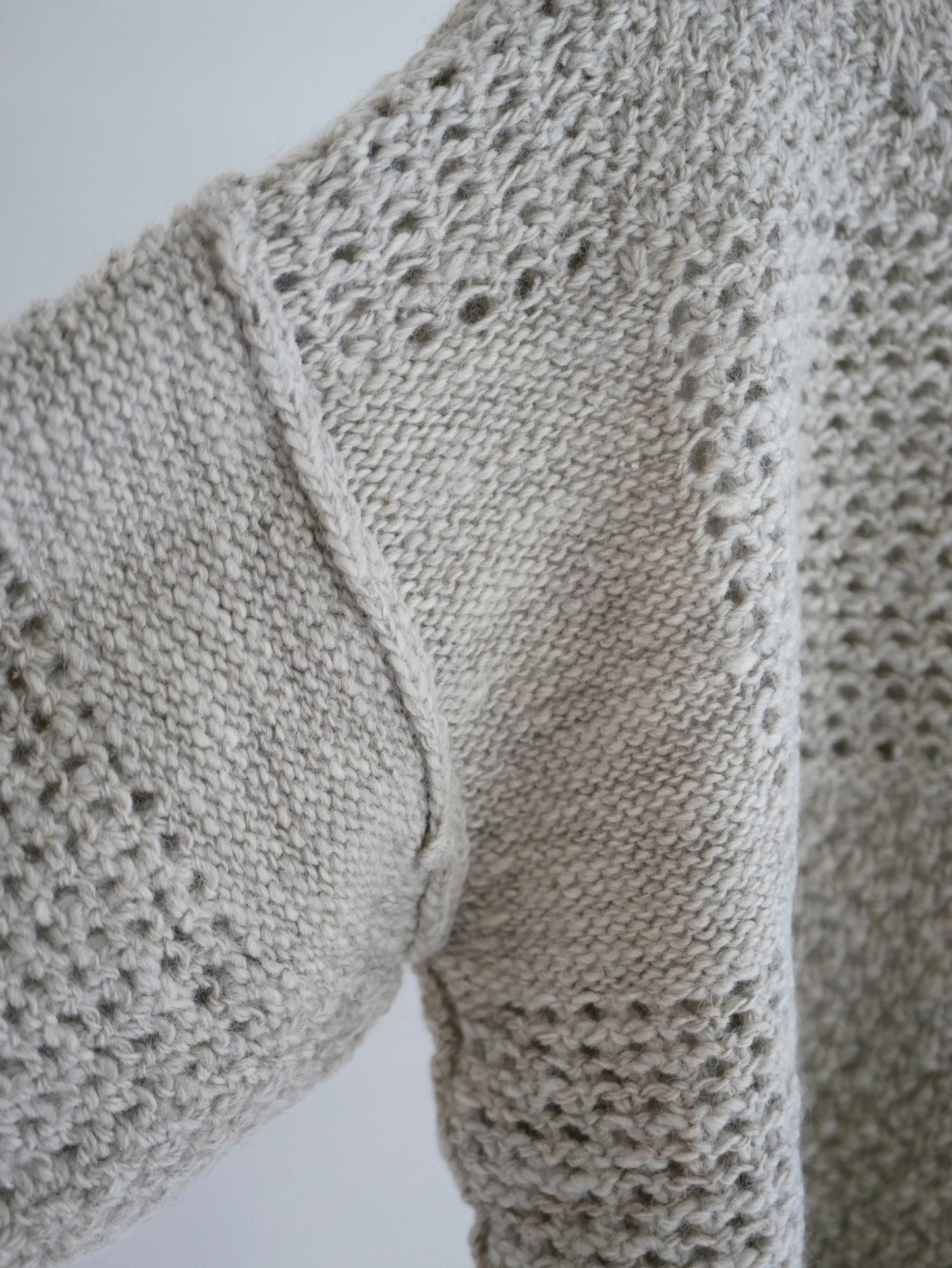 PATCHWORK SWEATER / Gray Beige