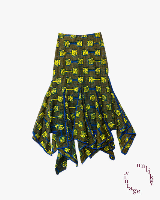 Real Wax African Batik Mermaid Skirt