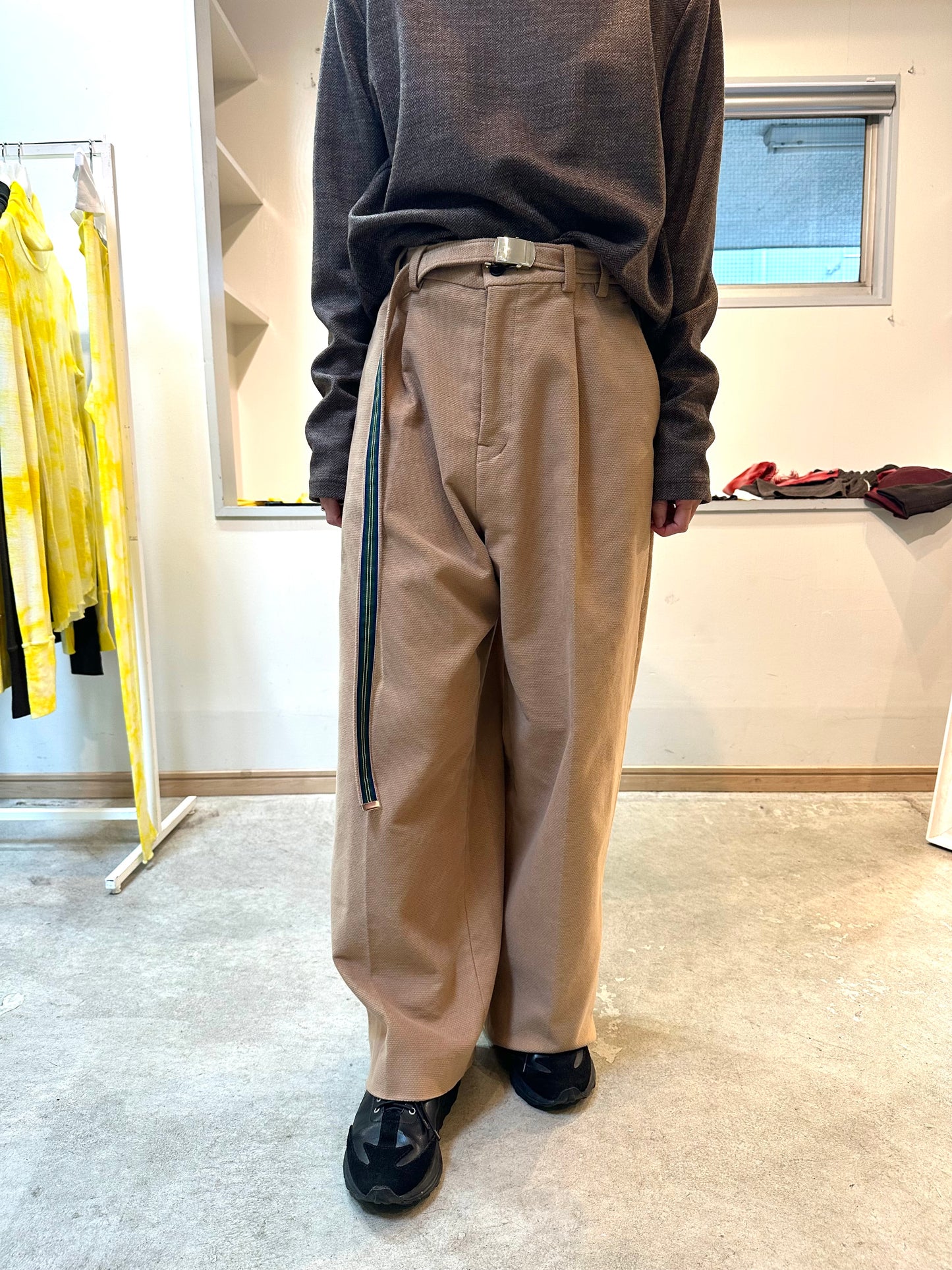 Dobby suede pants