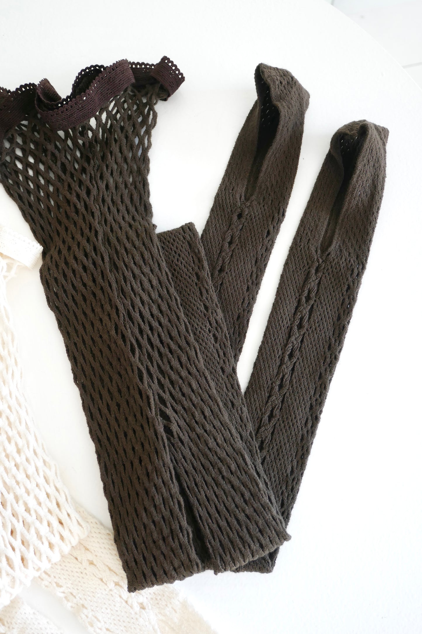 strech lace tights (khaki)