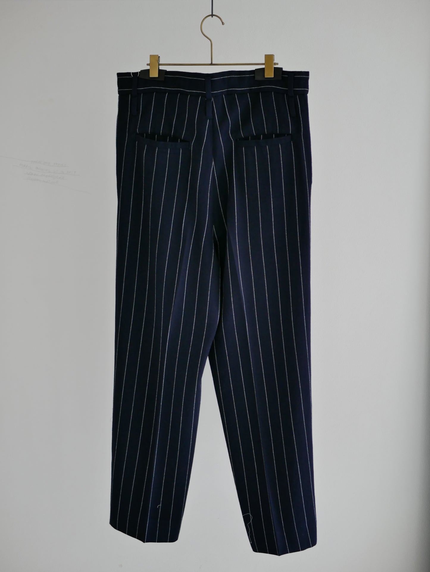 stripe wide pants (navy x white)