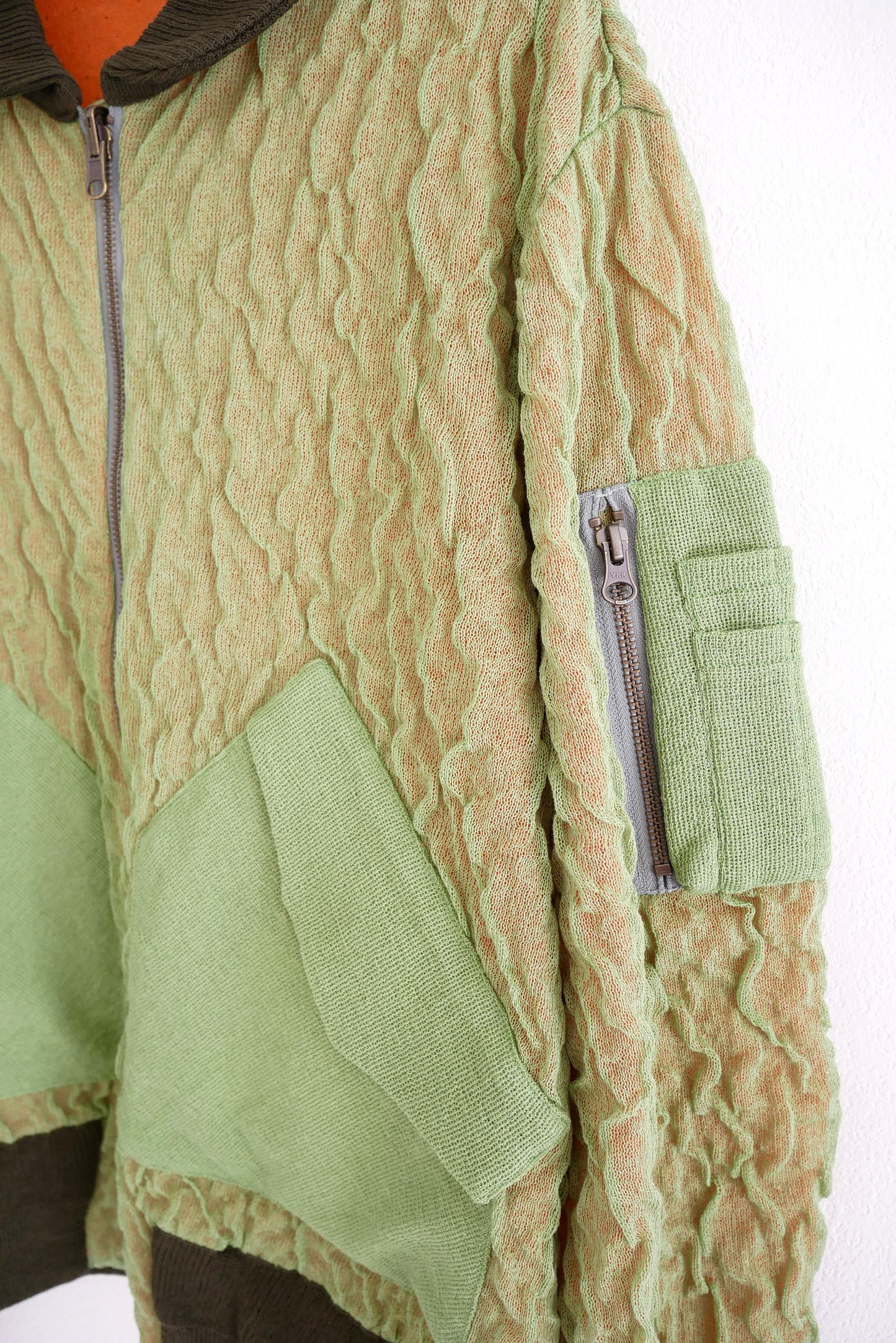 See-through Flight Jacket / Olive Green