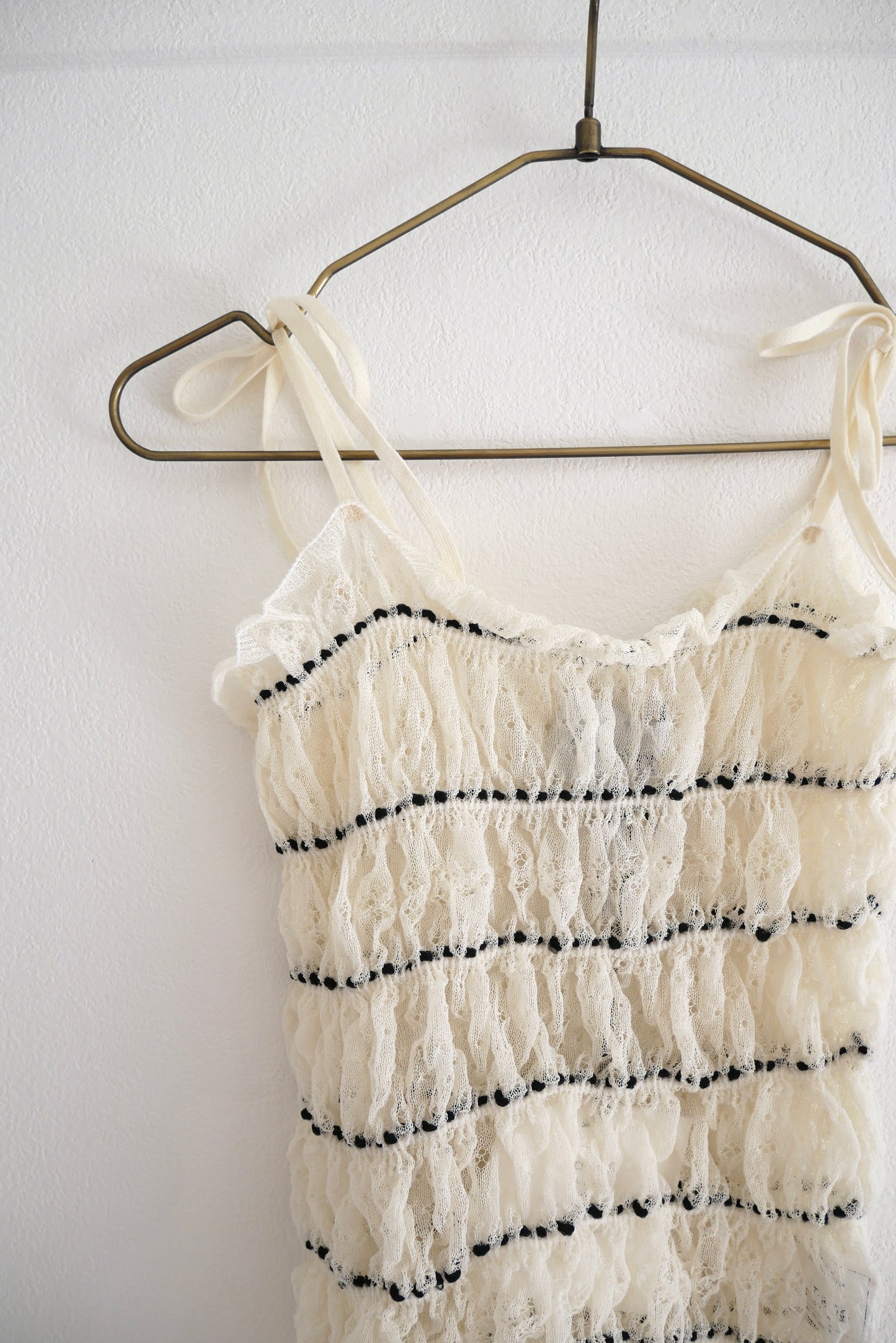 shirring lace camisole (ivory)