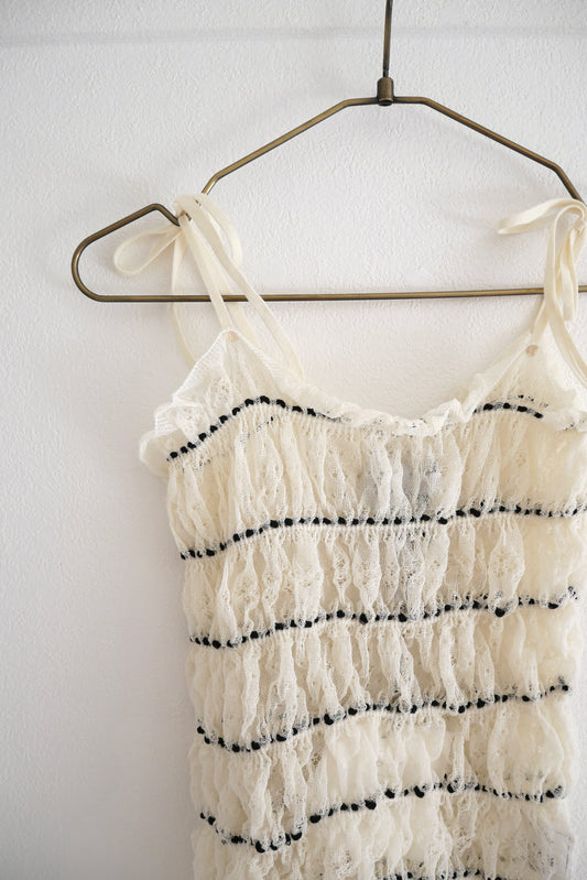 shirring lace camisole (ivory)