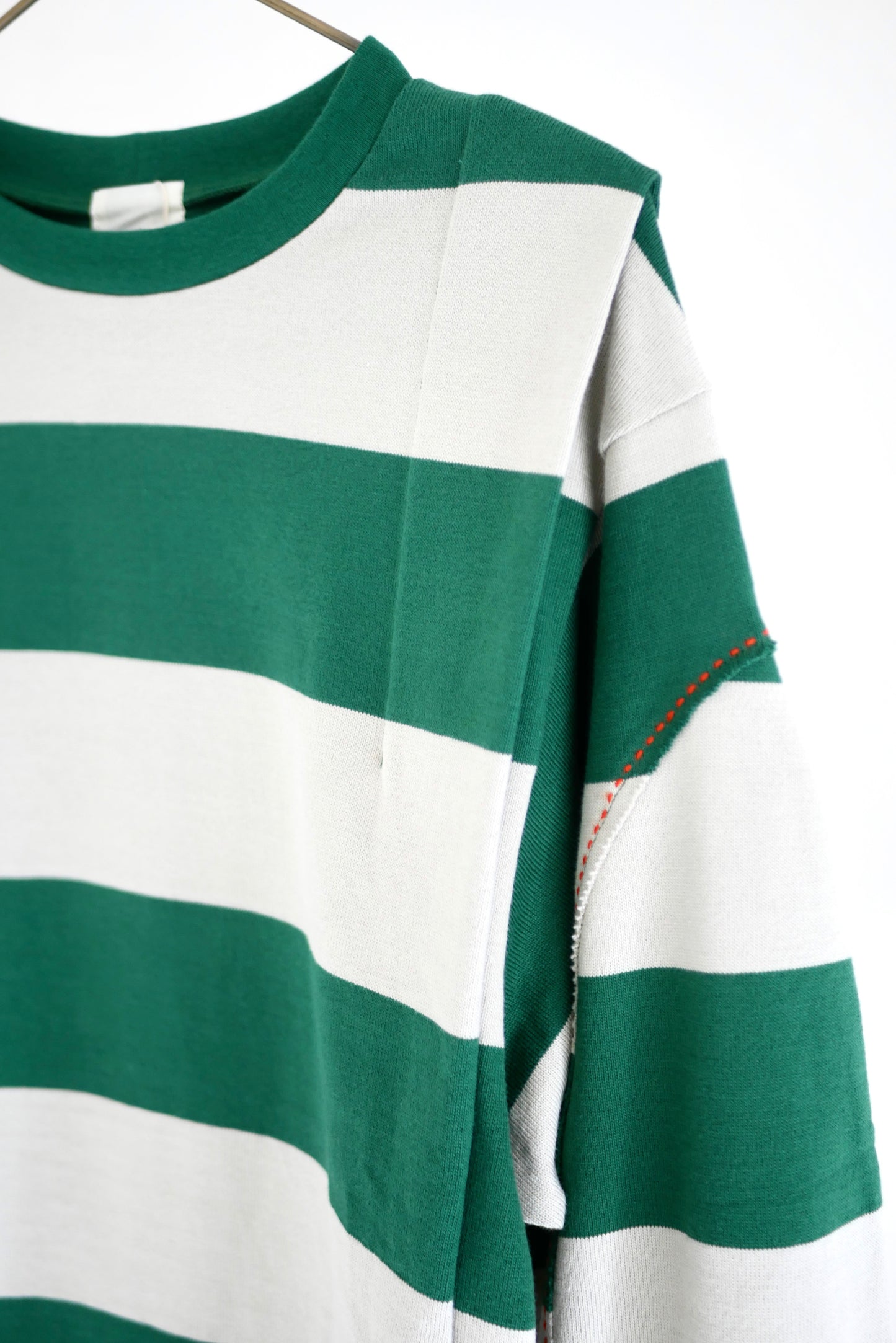 border big sleeve tee (green x gray)