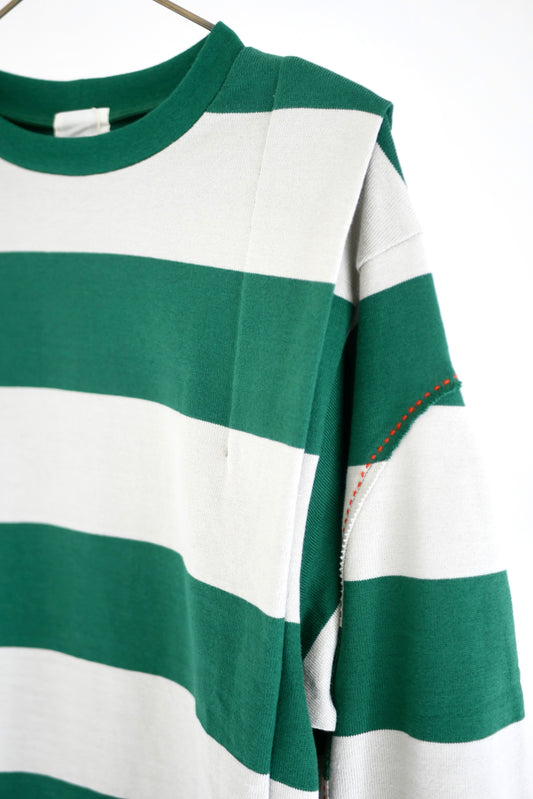 border big sleeve tee (green x gray)