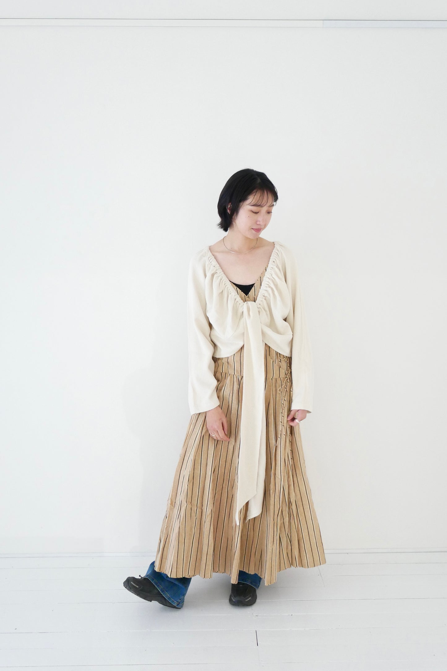 Matka Silk Denim Cache Couer Blouse