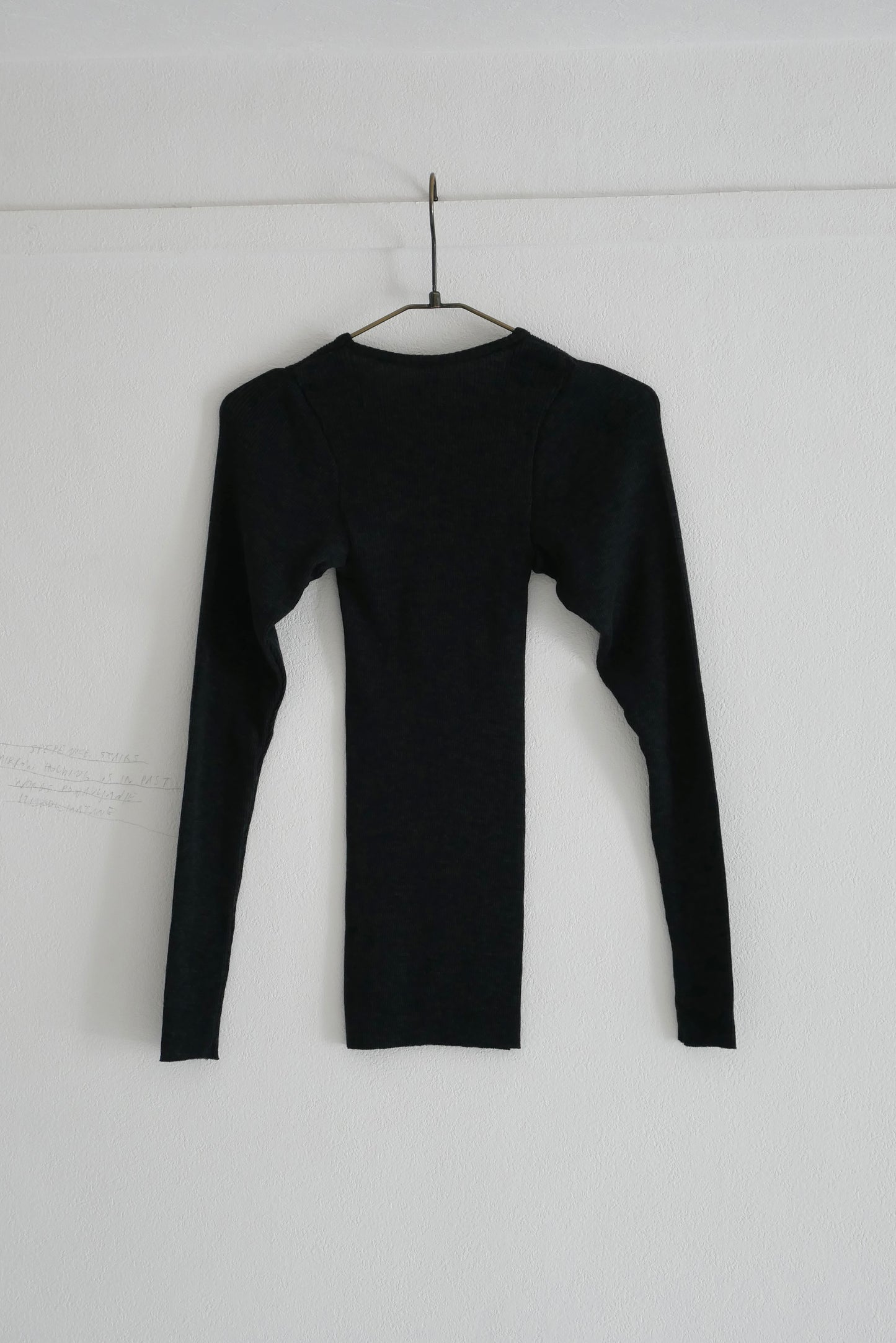 wool tereko long tee(dark gray)