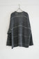V-Neck Line Border Sweater (Gray)
