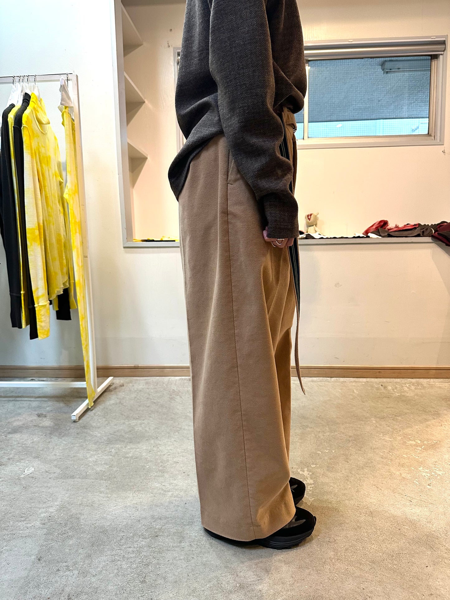 Dobby suede pants